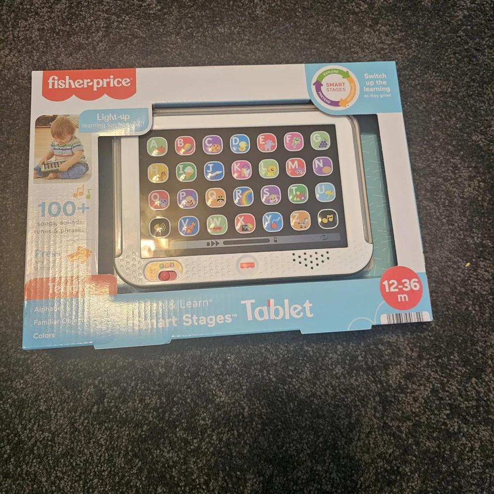 Fisher-Price Light-Up Smart Stages Tablet - White and Blue